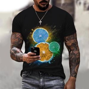 T-shirts pour hommes 2023 Vert Citron 3D Imprimer Chemise Été Hommes Enfants Tangerine Femmes T-shirt À Manches Courtes Numérique Orange Imprimé