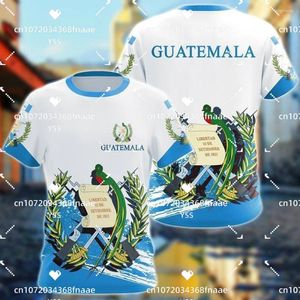 Heren T-shirts 2023 Guatemala Wapenschild Vlag Embleem 3D Gedrukt T-shirt Top Zomer Tee Voor Mannen Streetwear Shorts Mouw Sport Casual