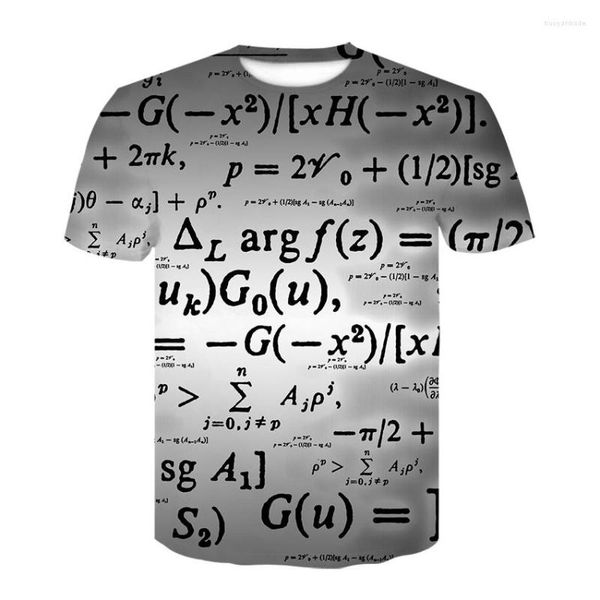 T-shirts pour hommes 2023 Harajuku décontracté hommes T-shirt conception 3D impression physique formule mathématiques été Streetwear