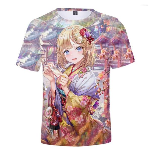 Camisetas para hombre 2023 HOLOLIVE VTuber Watson Amelia 3D impreso Primavera Verano Preppy hombres/mujeres camiseta Streetwear estilo Kawaii ropa de calle