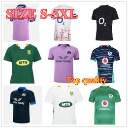 T-shirts pour hommes 2023 Irlande Rugby Jersey Sportswear Top Qualité 22/23 Ecosse Anglais Sud Angleterre Royaume-Uni Africain Home Away Afrique Alternative Chemise Taille S-5XL