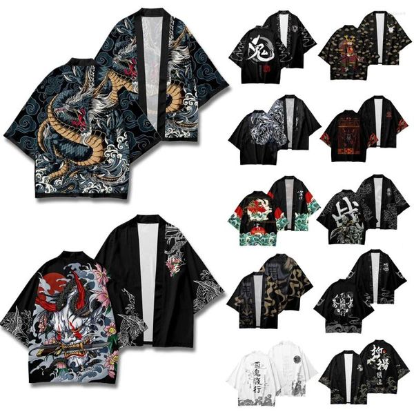 Camisetas para hombre 2023 Kimono de alta calidad ropa estampada multiestilo versión suelta de moda Tao Casual y Yukata para mujer