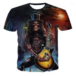 Camisetas para hombre 2023 último verano ocio impresión 3D llama calavera Horror calle camiseta de manga corta 130-6xl