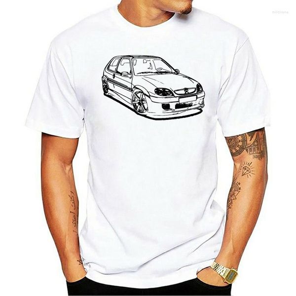 Hommes t-shirts 2023 loisirs mode coton o-cou T-shirt hommes col rond célèbre vêtements français voiture Fans Saxo inspiré armée