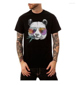 T-shirts masculins 2023 Loose de tricots pour jeunes Panda Impression à manches courtes Summer Men T-shirt