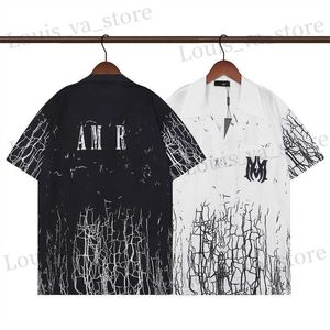 Heren T-shirts 2023 Luxe ontwerper Shirts Mens Mens Fashion Tiger Letter V Silk Bowling Shirt Casual T Shirts Men Slim Fit Short Shirt Shirt M-3XL T240409