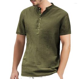 T-shirts pour hommes 2023 médiéval CosplayT-shirt pour hommes lin col en v Slim Fit ample causal fête Costumes Bussiness Boho Style T-shirt