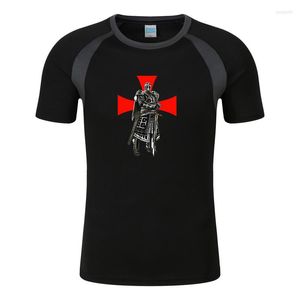 Hommes T-shirts 2023 Hommes Templiers Impression Mode Été Raglan Séchage Rapide À Manches Courtes Hip Hop Fitness Loisirs Sport T-Shirt