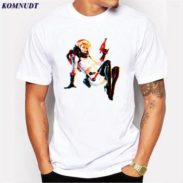 Camisetas para hombre 2023, camiseta Vintage divertida de Nuka Cola para hombre, camisetas de manga corta con estampado personalizado para hombre, camiseta Digital grande y alta para adolescentes