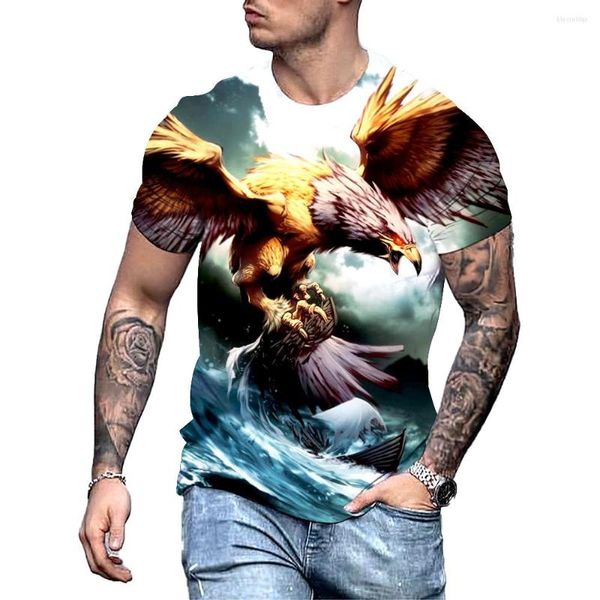 Camisetas para hombres 2023 Hombres Camisa 3D Harajuku Ropa Verano Gráficos de animales Tops 5XL Casual Street Male Tee O Cuello de gran tamaño Camiseta suelta