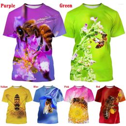 T-shirts pour hommes 2023 hommes et femmes été Est mode 3D imprimé abeille chemise Animal fleur motif décontracté Hip Hop à manches courtes t-shirt