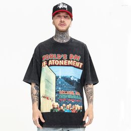 Mannen T-shirts 2023 Mannen Hip Hop Shirt Streetwear Harajuku Bloemen T-shirt Oversize Zomer Korte Mouw Katoenen Tops Tees hiphop T-shirts