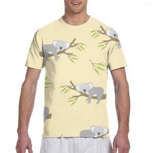 T-shirts pour hommes 2023 hommes chemise T-Shirt été hauts t-shirts col rond T-shirt à manches courtes mignon dormir Koala sur l'arbre