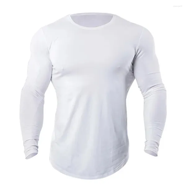 Camisetas para hombres 2023 Hombres Deportes Manga larga Camiseta para correr Ocio Secado rápido Fitness Top Elástico Baloncesto Entrenamiento Sudadera