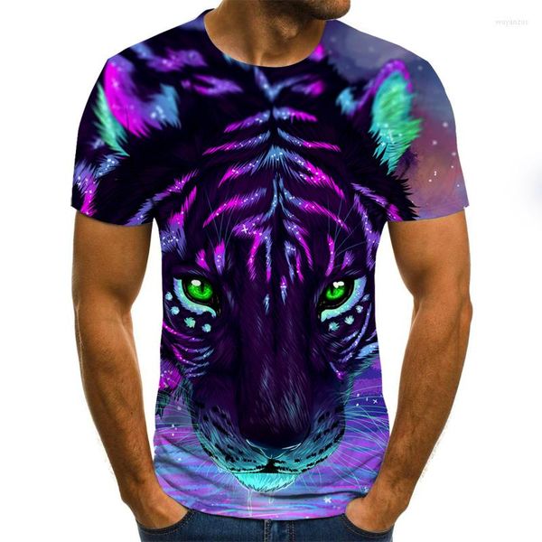 T-shirts masculins 2023 T-shirt hommes DJ Splash-ink Tiger 3D Printing tee shirt à manches courtes sur les femmes