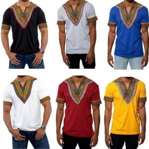 Heren t shirts 2023 heren Afrikaanse kleding dashiki stijl katoen printt tops man shirt