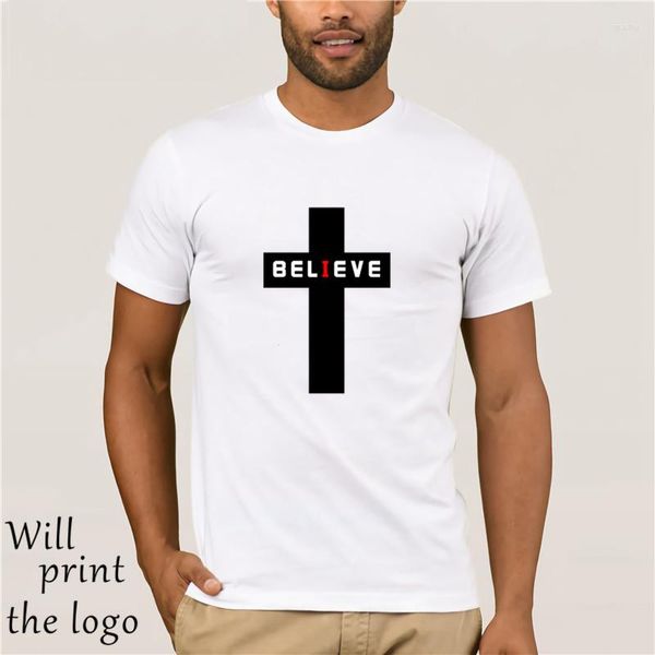Camisetas para hombre 2023 oferta de verano para hombre camisa de algodón creyente cristiano religioso Jesucristo fe otra vez bautismo camiseta