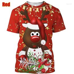 T-shirts Homme 2023 Joyeux Noël ! Arrivées Hommes/femmes/enfants T-Shirt Imprimé Chemise Décontractée à Manches Courtes