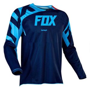 T-shirts voor heren 2023 MTB FOX Teleyi Motorfiets Mountain Bike Team Downhill Jersey Offroad Bicycle Locomotive Shirt Cross Country Spexcel Cycling T99