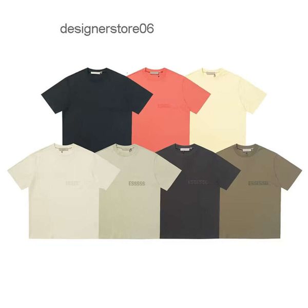 Camisetas para hombres 2023 Nueva letra 3D Camiseta Diseñador de moda y pareja de mujeres Algodón Hot Melt Impresión Tamaño Street Wear Precio Colores Casual