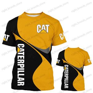 T-shirts hommes 2023 Nouveau T-shirt d'excavatrice d'impression 3D Hommes O-Cou Large Mode Costume de travail en plein air Pull pour hommes Confortable Caterpillar T-shint T240117