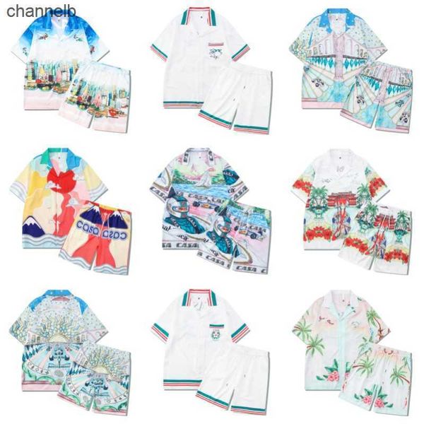 T-shirts masculins 2023 NOUVEAU CASABLANCA CONCUTER RABBIT MEN MEN FEMMES COURT TRT SHT HAWAII SUIT DE STYLE DE PLACE HIP HOP Short Couple Couple HKD230817