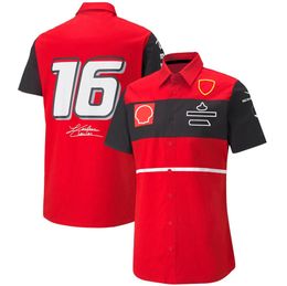 T-shirts masculins 2023 New F1 Shirt Formule 1 Red Team Polo T-shirts Racing Driver Signature T-shirt Même homme à manches courtes décontractées Jersey personnalisé JW9U
