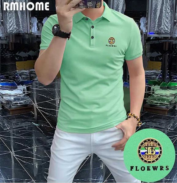 T-shirts pour hommes 2023 Nouveau Polo T-shirt Hommes Revers À Manches Courtes Business Casual Moderne Élégant Multicolore Mâle Tees Slim Confortable Vêtements 4XL J240316