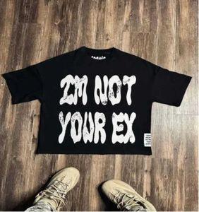 T-shirts masculins 2023 New Strt Graffiti Creative Letters T-shirt imprimé court y2k harajuku poubelle punk noir chic couple chic occasionnel h240425