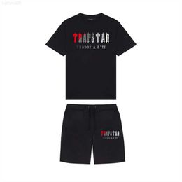 Mannen T-shirts 2023 Nieuwe Zomer Trapstar Gedrukt Katoenen T-shirt Mannen Strand Shorts Sets Streetwear Trainingspak Heren Sportkleding Z0221