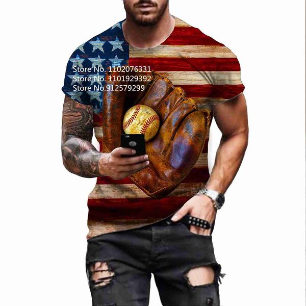 T-shirts pour hommes 2023 Nouvelle mode Football américain 3D Imprimé T-shirt de rugby à manches courtes Hommes Funny Casual Sport T-shirt