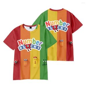 Heren t shirts 2023 Numberblocks shirt mannen/vrouwen o-neck korte mouwen kinderen kinderen jongens meisjes cartoon anime cosplay custome tees