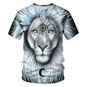 Camisetas para hombre 2023, camiseta de Anime con pintura al óleo, camisetas con estampado 3D de la serie León, camisetas informales transpirables de verano