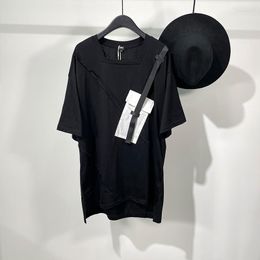 T-shirts pour hommes 2023 Original été mode hommes poche sombre couture ample col carré à manches courtes T-shirt Harajuku flux outillage Ha