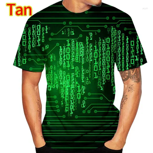 T-shirts pour hommes 2023 Col rond Personnalité Circuit imprimé Graphique pour Trendyol Hommes Été Hip Hop Street Style Impression T-shirts