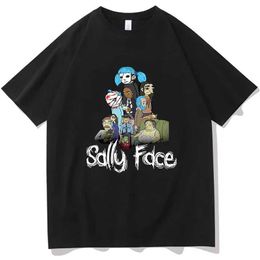 Camisetas para hombres 2023 Camisa de juego de camiseta Sally Face Harajuku Ropa de anime Mujeres Fashion Casual Slve Ts Camisetas Strtwear T240506