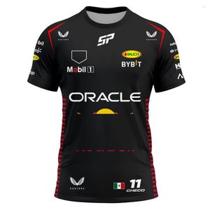 Mannen T-shirts 2023 Seizoen Rode Team Mannen T-shirt Zomer Max 1 Checo 11 Sport Vrouwen Tee Shirt korte Mouw Kinderen Kleding Tops