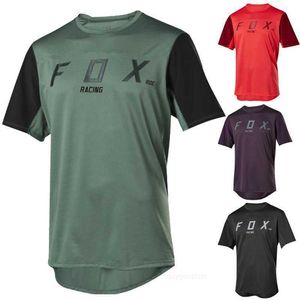 T-shirts hommes 2023 T-shirt de descente à manches courtes Fox Ride Racing Vélo Chemise de cyclisme DH Camiseta VTT Enduro Road Mountain Bike Jersey