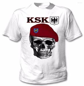 Heren T-shirts 2023 Heren T-shirt met korte mouwen Kleding Grote maten DUITSE SPECIALE KRACHTEN WIT Knop omhoog