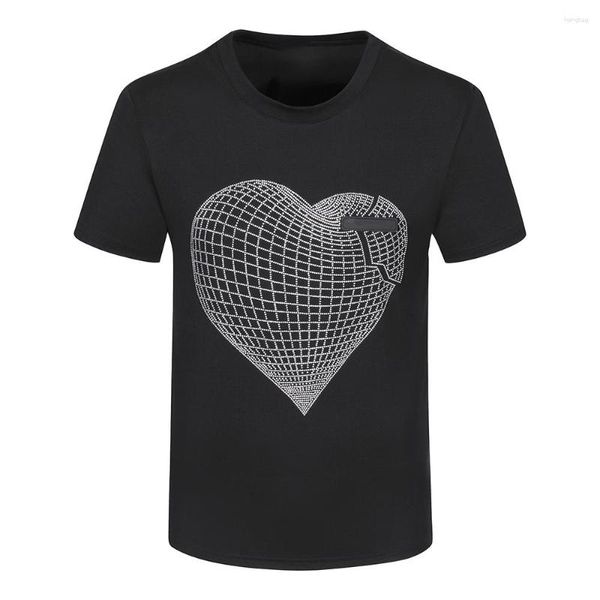 Camisetas para hombres 2023 camiseta de manga corta amor diamante moda tendencia de milan top de algodón casual de lujo en la calle redonda del cuello redondo