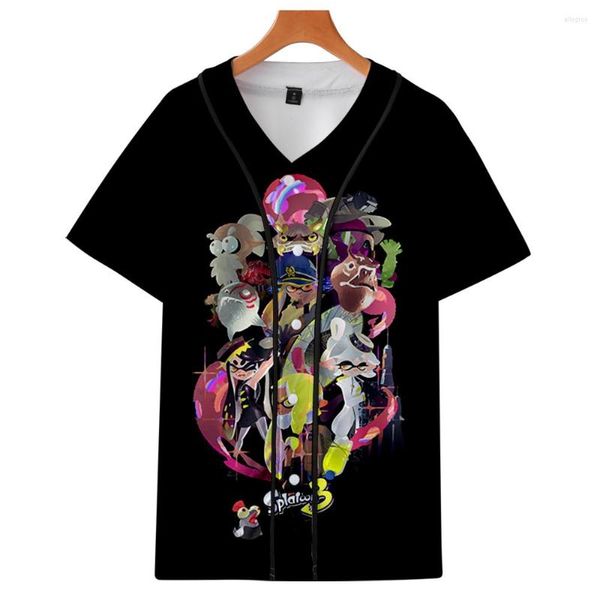 Camisetas para hombre 2023 Splatoon 3, camiseta de béisbol con estampado 3D para mujer/hombre, camiseta de manga corta, ropa de calle de moda Harajuku