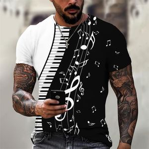 Heren t shirts 2023 lente zomer heren t-shirt casual comfortabel ademende hoogwaardige materiële muziek symbool 3D HD printing xl