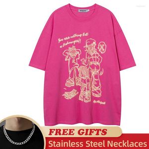 Camisetas para hombre 2023, ropa de calle, camiseta Harajuku para hombre, divertida camiseta con gráfico de dibujos animados de Anime, camiseta de algodón para parejas, camisetas de gran tamaño de Hip Hop