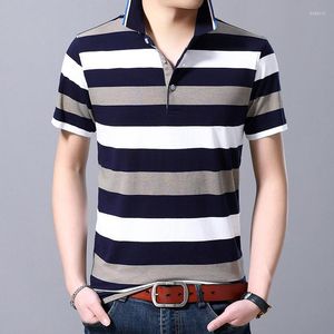 Heren t shirts 2023-stijl korte mouw t-shirts sport sporten aanpasbare middelbare leeftijd mannen mode high-end strepen t-shirt Koreaanse stijl t-s