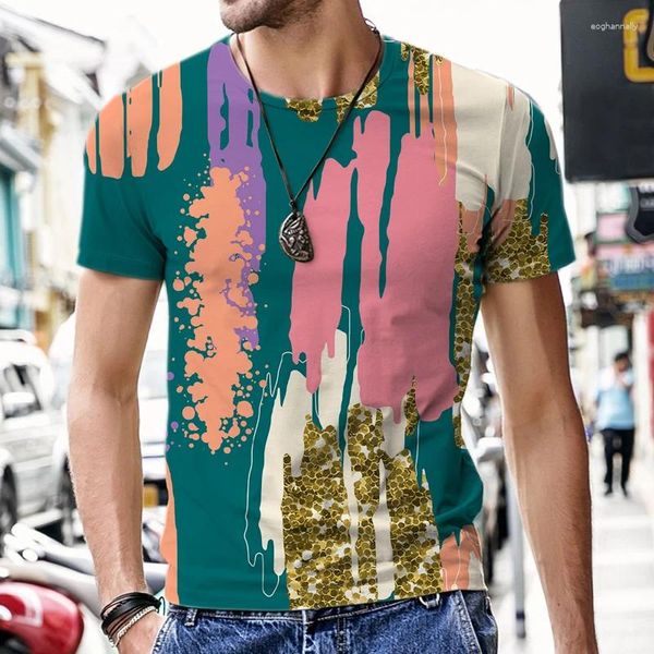 T-shirts pour hommes 2023 été 3D motif Graffiti abstrait T-shirt mode manches courtes décontracté confortable 3DT chemise hauts hommes