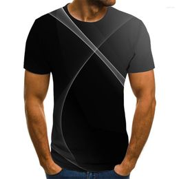 T-shirts pour hommes 2023 été 3D HD impression T-shirt abstrait noir pour hommes et femmes Couples à manches courtes col rond mode enfants