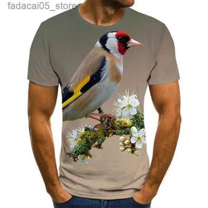 Camisetas para hombres 2023 Camiseta de pájaro estampado 3D Summer Nuevas tendencias de moda para hombres y mujeres de ocio