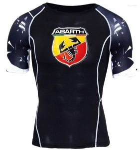 Hommes t-shirts 2023 été Abarth marque Logo T-shirt couleur unie hommes à manches courtes chemise séchage rapide décontracté homme haut