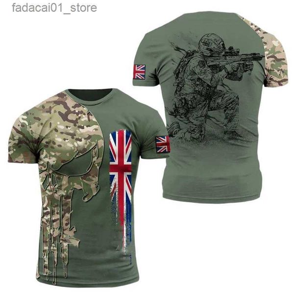 T-shirts masculins 2023 T-shirt de vétérans de l'Armée d'été T-shirt britannique 3d Field Camo T-shirt Forces spéciales de haute qualité T-shirtq240425