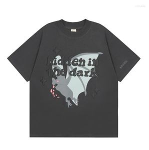 Camisetas para hombres 2023 Summer Broken Printing Planet atrapado en el tiempo Fuerza de espuma Camas de algodón Unisex Cuerpo Hiphop Camas de manga corta
